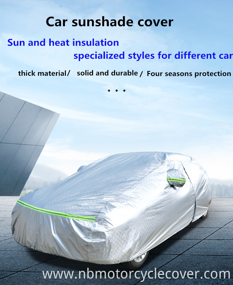 Outdoor parking Sedan SUV cover customized sizes silver aluminum film seamless fit rain cover for car
